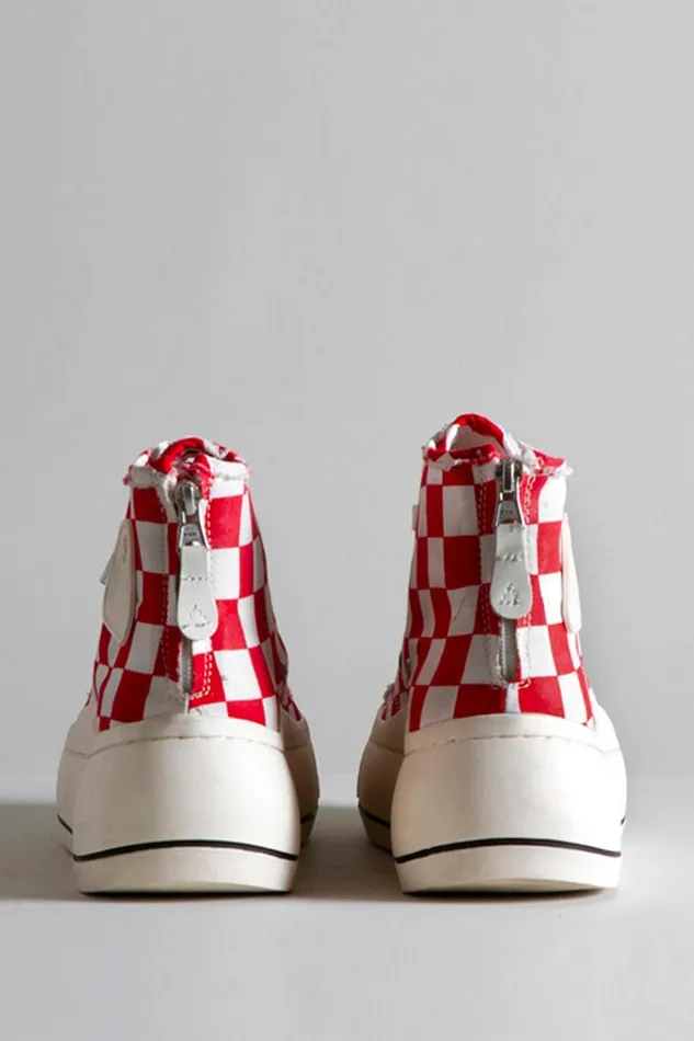 R13 Sneakers Women KURT HIGH TOP SNEAKER 8211 RED CHECKER