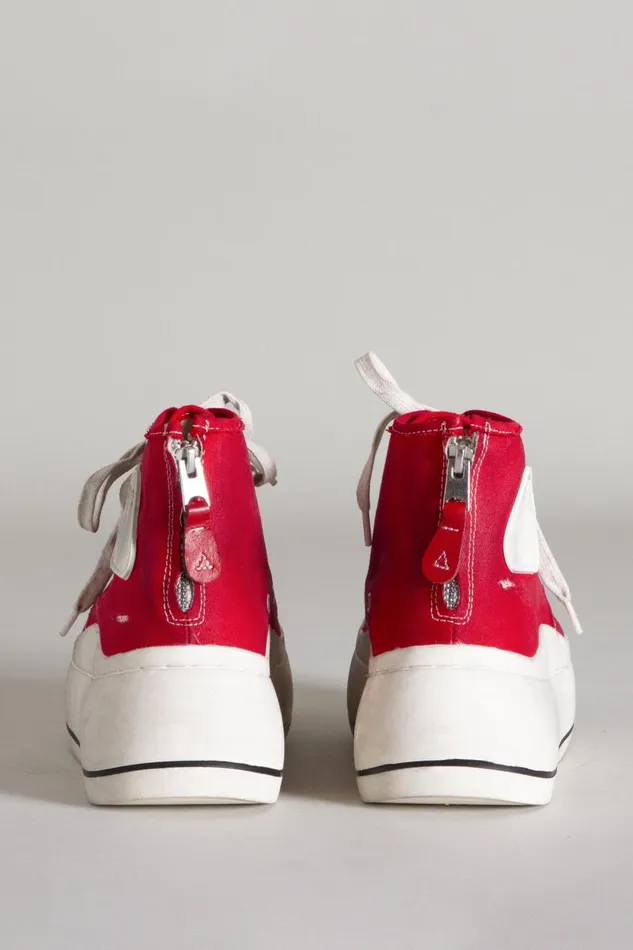 R13 Sneakers Women Kurt High Top Sneaker 8211 Red Denim