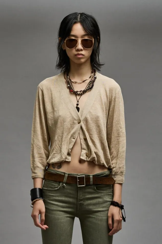 R13 Sweaters Women BALLOON CARDIGAN 8211 KHAKI