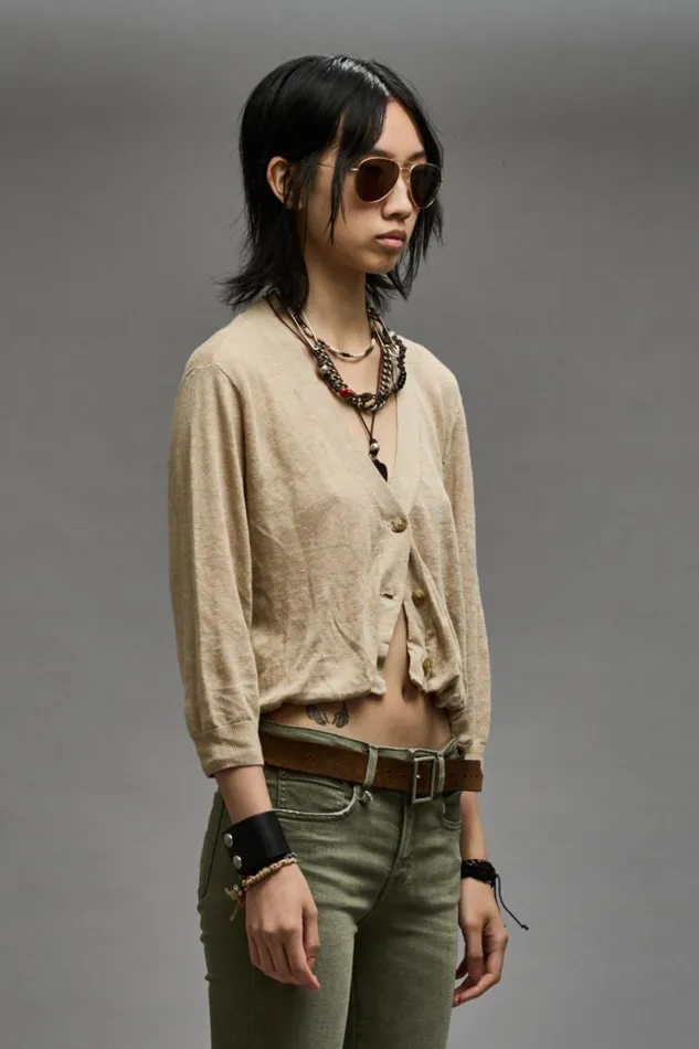 R13 Sweaters Women BALLOON CARDIGAN 8211 KHAKI