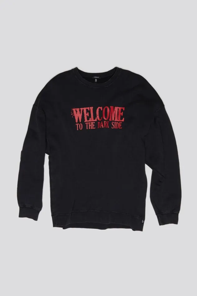 R13 Sweaters Women OVERSIZED DARK SIDE CREWNECK 8211 ACID BLACK