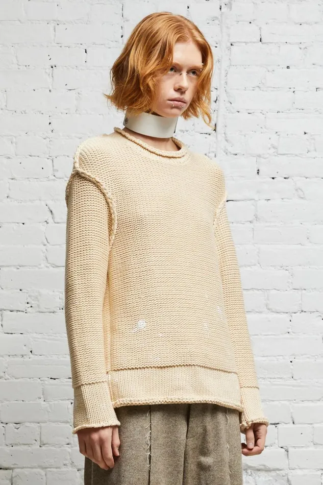 R13 Sweaters Women ROLLED EDGE BOXY SWEATER 8211 NATURAL