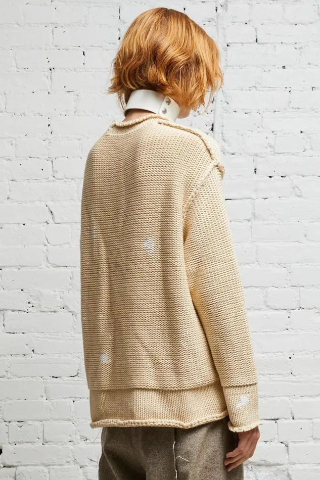R13 Sweaters Women ROLLED EDGE BOXY SWEATER 8211 NATURAL