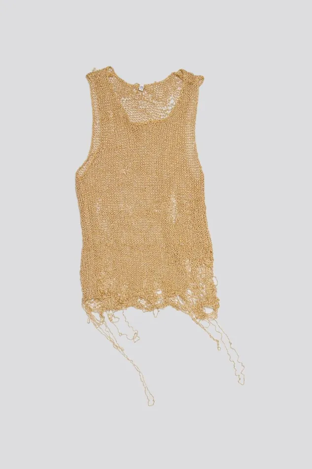R13 Sweaters Women THREADBARE TANK TOP 8211 GOLD