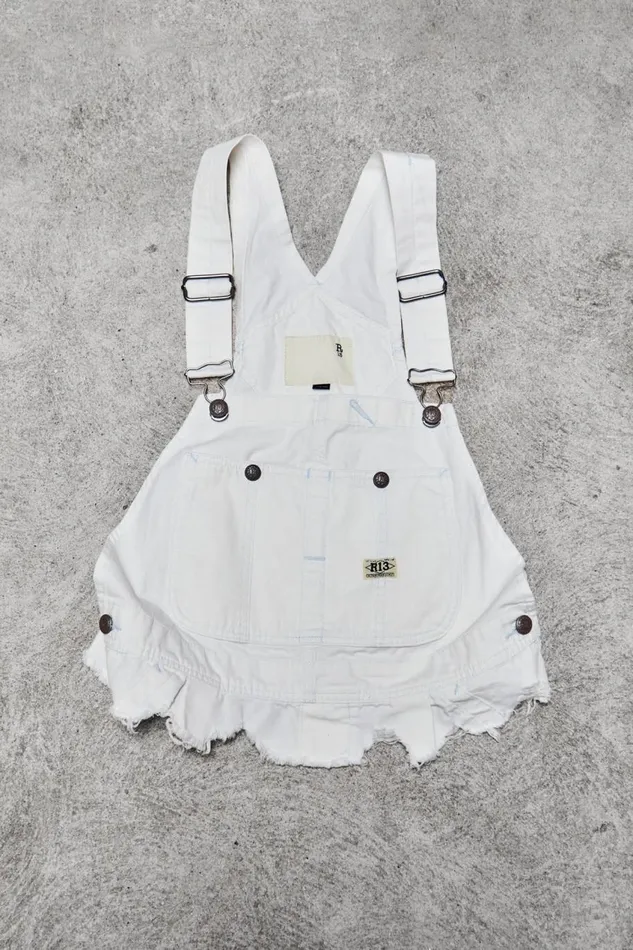 R13 TShirts Women DAMON OVERALL BIB 8211 ECRU CANVAS