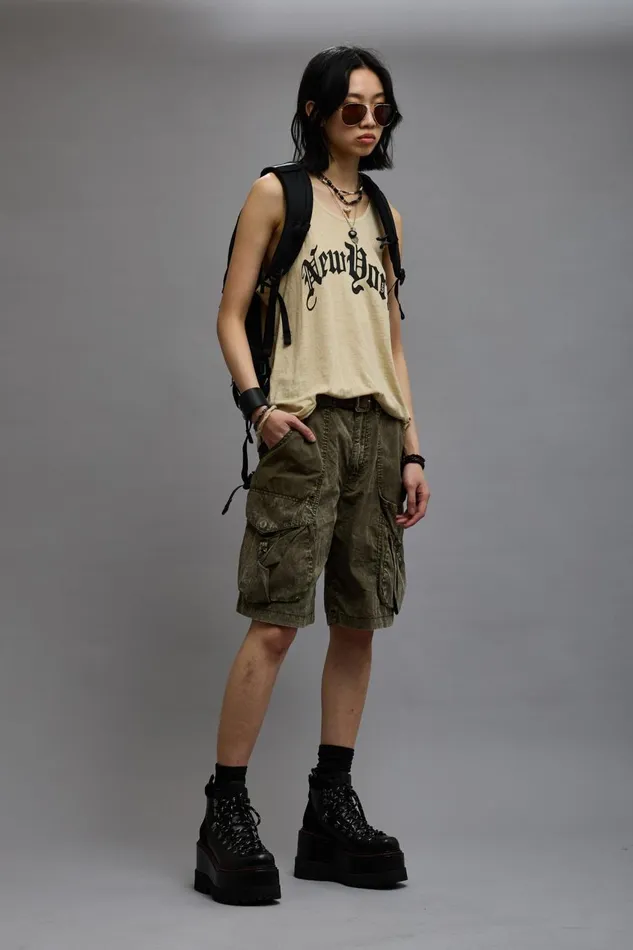 R13 TShirts Women NEW YORK RELAXED TANK 8211 KHAKI