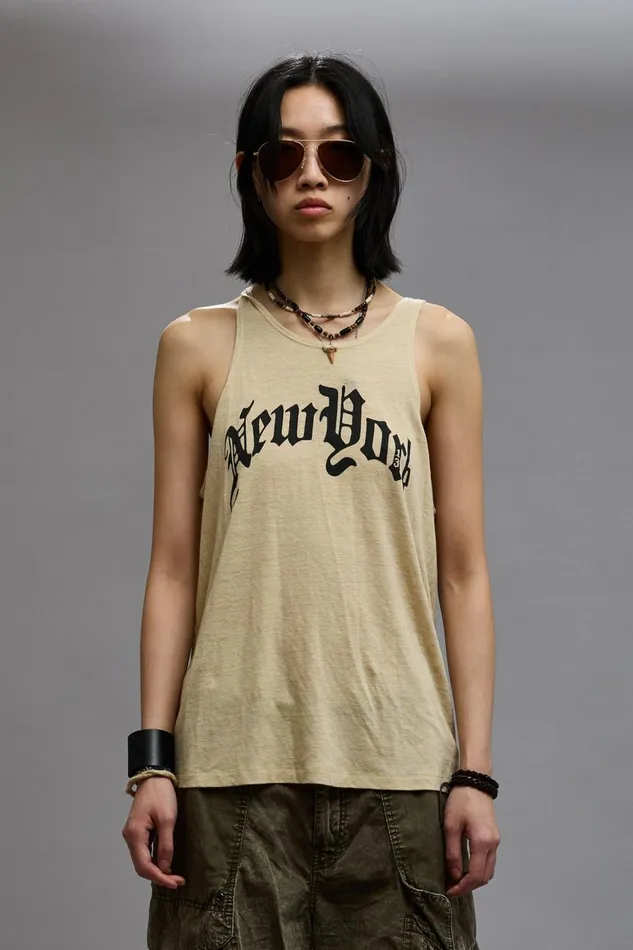 R13 TShirts Women NEW YORK RELAXED TANK 8211 KHAKI