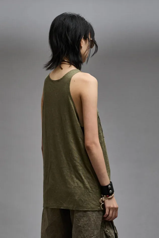 R13 TShirts Women NEW YORK RELAXED TANK 8211 OLIVE