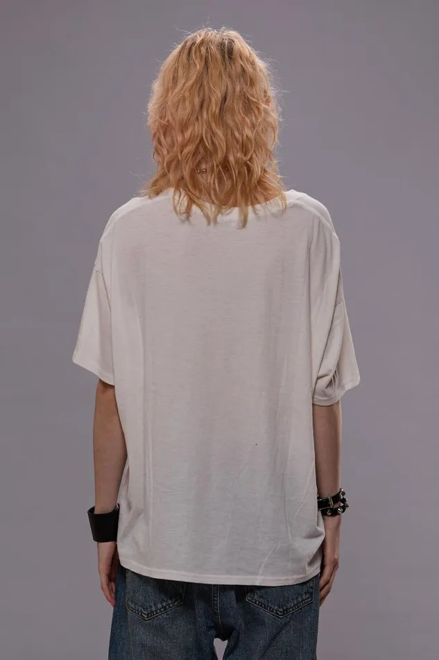 R13 TShirts Women RELAXED CASHMERE VNECK TEE 8211 WHITE