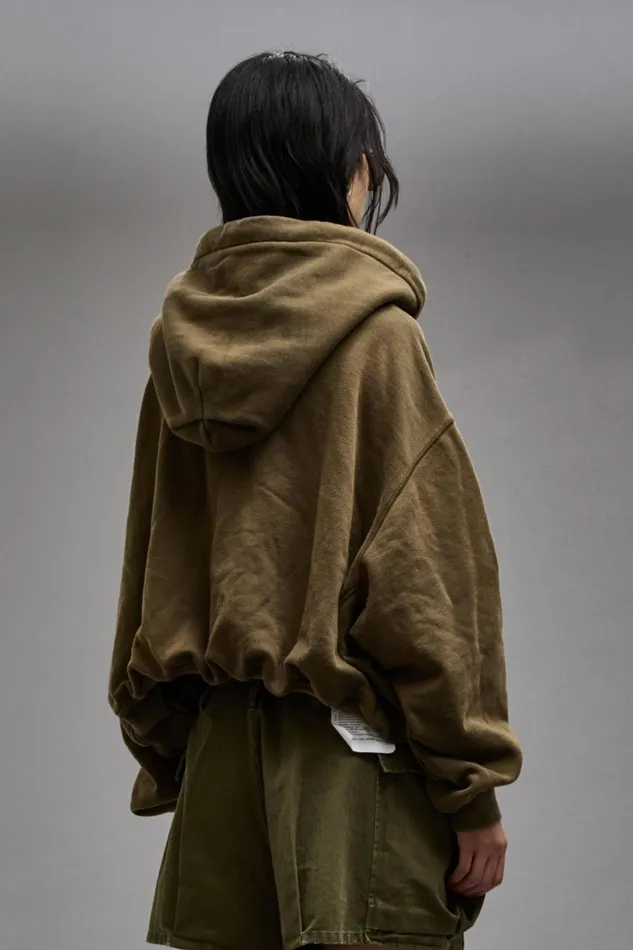 R13 Tops Women BALLOON POPOVER HOODIE 8211 DARK OLIVE