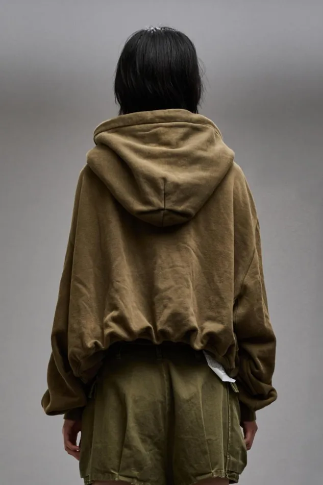 R13 Tops Women BALLOON POPOVER HOODIE 8211 DARK OLIVE