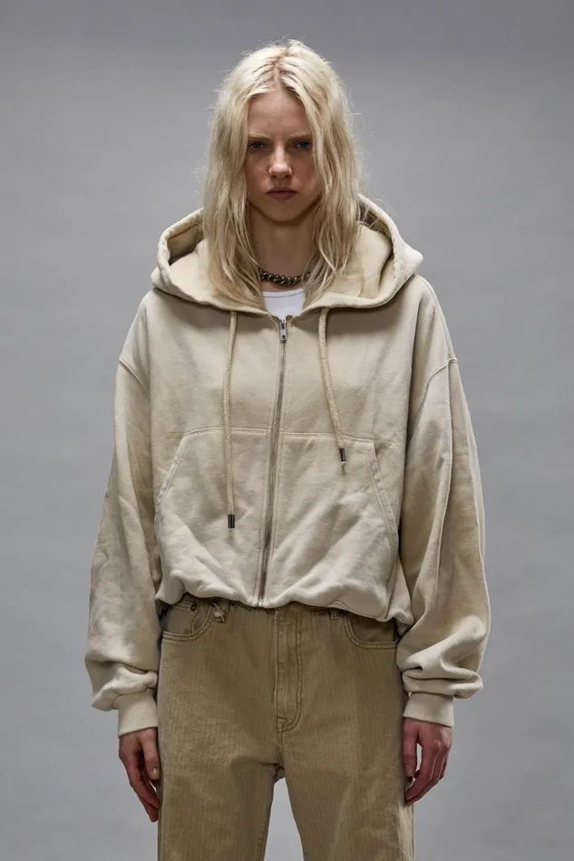 R13 Tops Women BALLOON ZIPUP HOODIE 8211 STONE