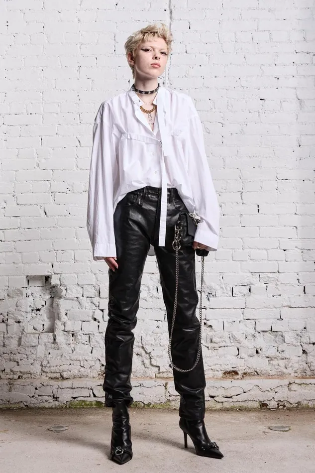 R13 Tops Women BELTED BUTTONUP 8211 WHITE