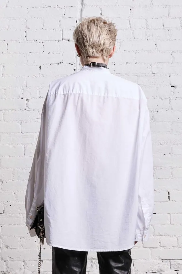 R13 Tops Women BELTED BUTTONUP 8211 WHITE