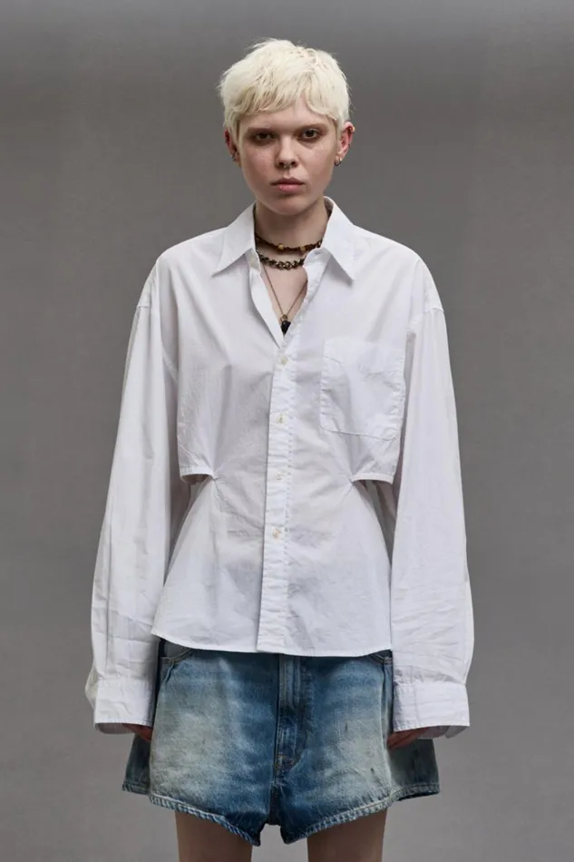 R13 Tops Women OPEN BACK SHIRT 8211 WHITE