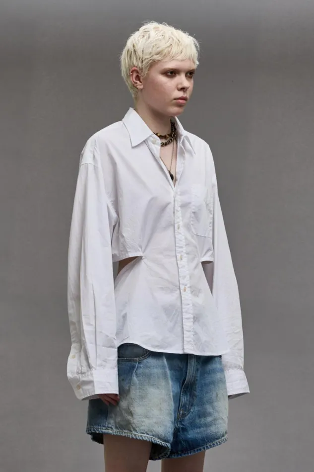 R13 Tops Women OPEN BACK SHIRT 8211 WHITE