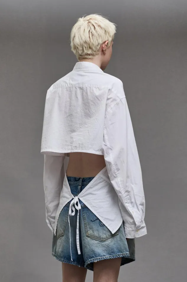R13 Tops Women OPEN BACK SHIRT 8211 WHITE