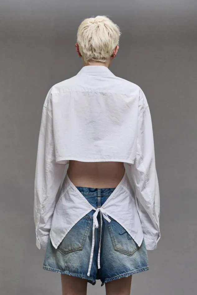 R13 Tops Women OPEN BACK SHIRT 8211 WHITE