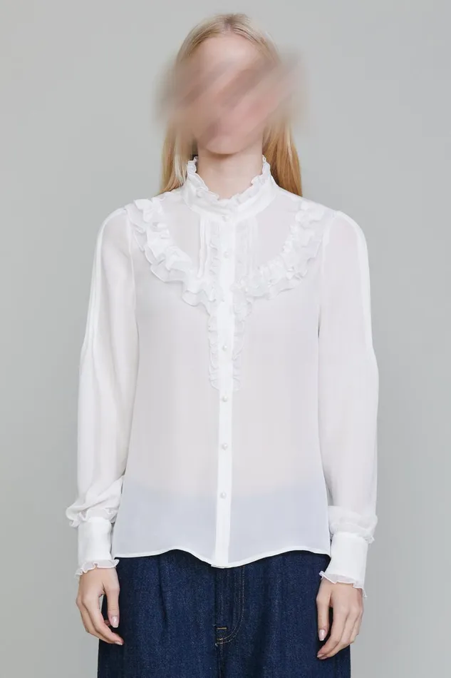 R13 Tops Women ROMANTIC SHIRT 8211 IVORY