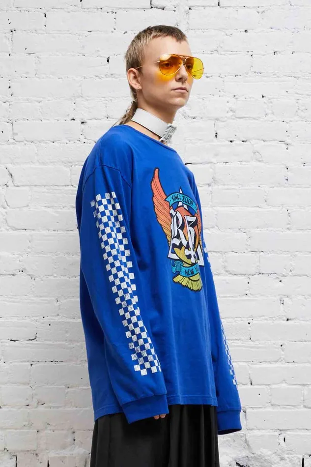 R13 Tops Women SKATE LONG SLEEVE T 8211 BLUE