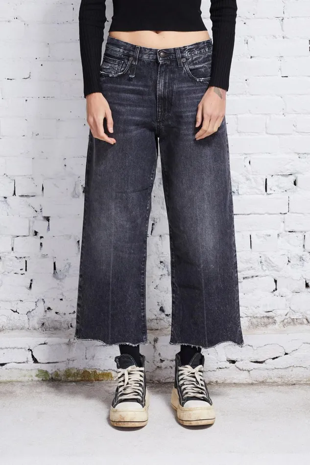R13 Wide Leg Women ANKLED D039ARCY JEAN 8211 EVERIT BLACK