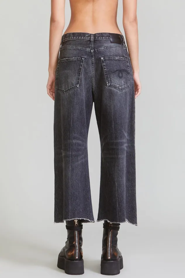 R13 Wide Leg Women ANKLED D039ARCY JEAN 8211 EVERIT BLACK