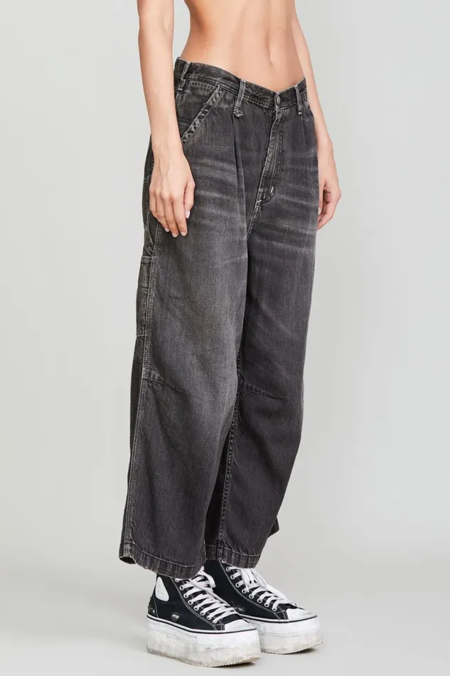 R13 Wide Leg Women CROPPED WIDELEG CARPENTER PANT 8211 ELLERY BLACK