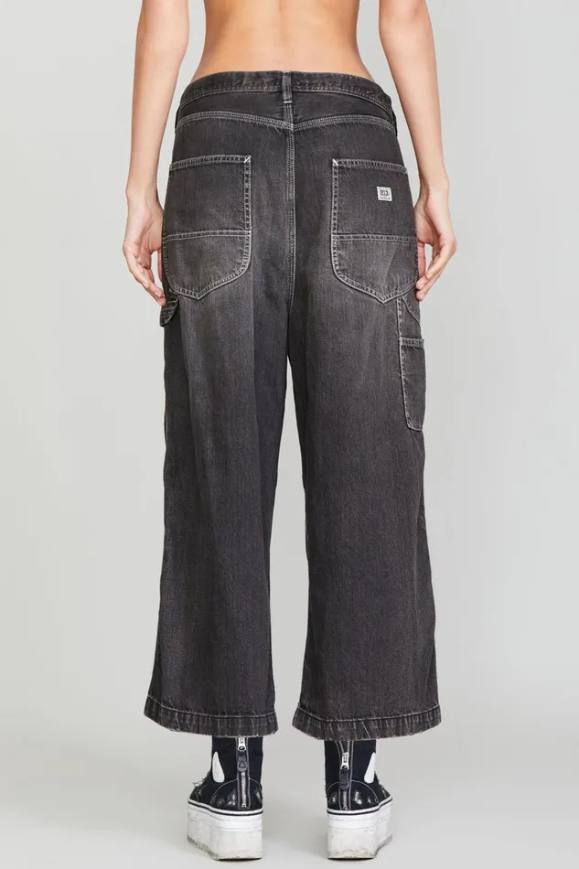 R13 Wide Leg Women CROPPED WIDELEG CARPENTER PANT 8211 ELLERY BLACK