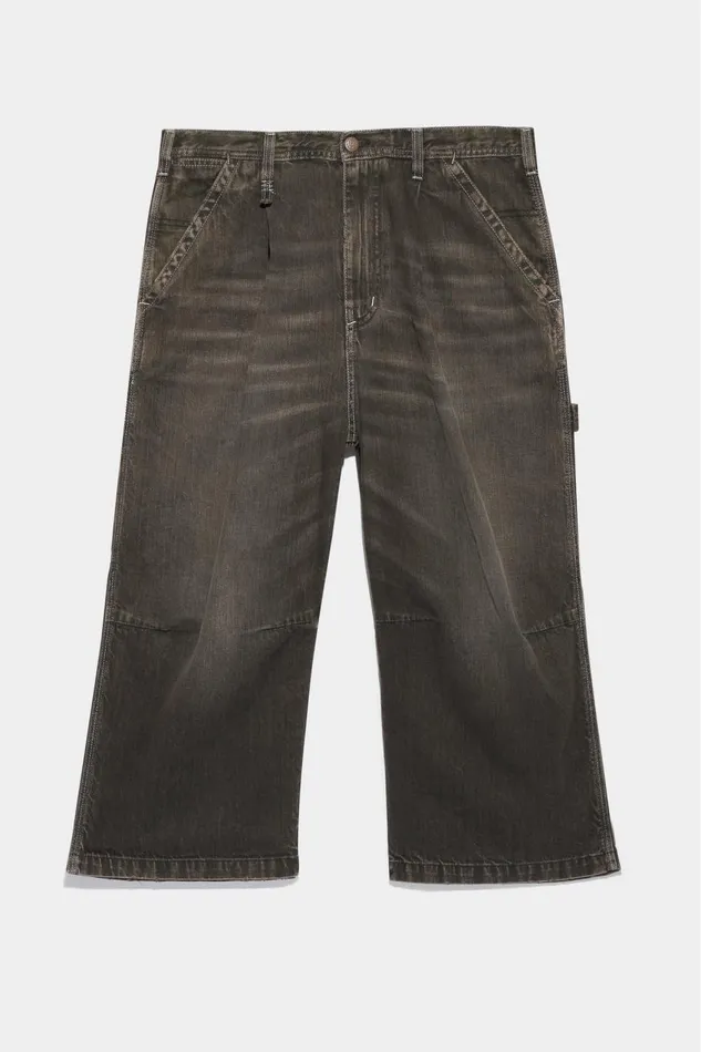 R13 Wide Leg Women CROPPED WIDELEG CARPENTER PANT 8211 ELLERY BLACK