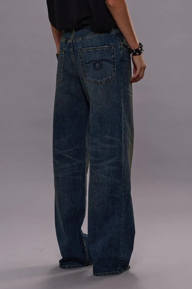 R13 Wide Leg Women D039ARCY LOOSE JEAN 8211 DAWSON BLUE