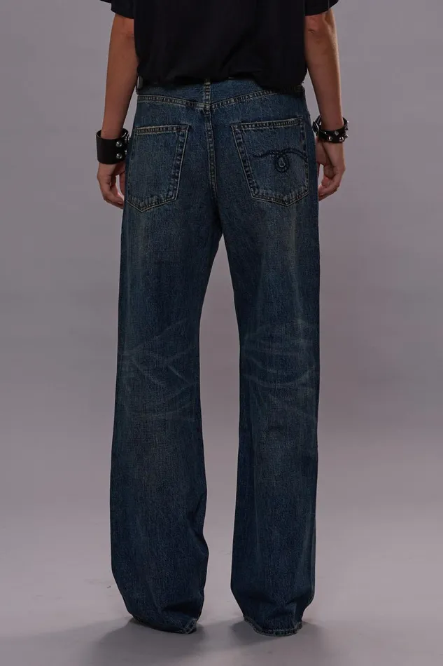 R13 Wide Leg Women D039ARCY LOOSE JEAN 8211 DAWSON BLUE