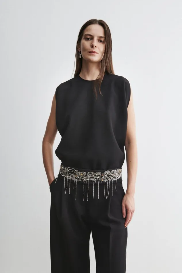 Rachel Comey Belts Women Embroidered Toga Belt Black