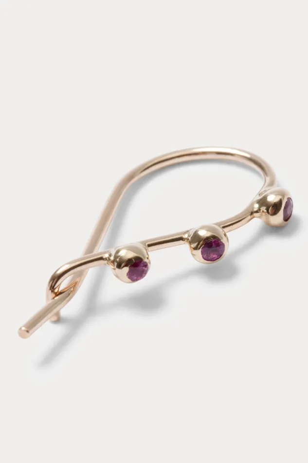 Rachel Comey Jewelry Women Quarry Triptych 3 Bump Earring Single Goldsapphire