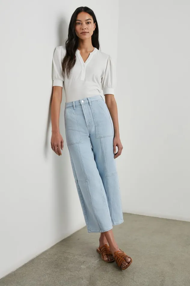 Rails Denim Women GETTY CROP UTILITY WIDE LEG Oceanview