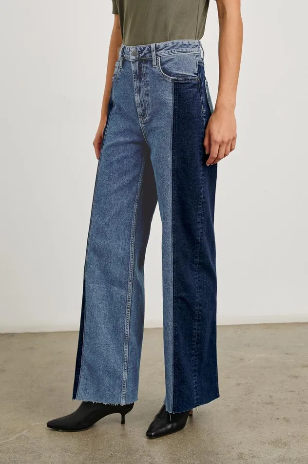 Rails Denim Women GETTY PANELED WIDE LEG Twilight Shadow