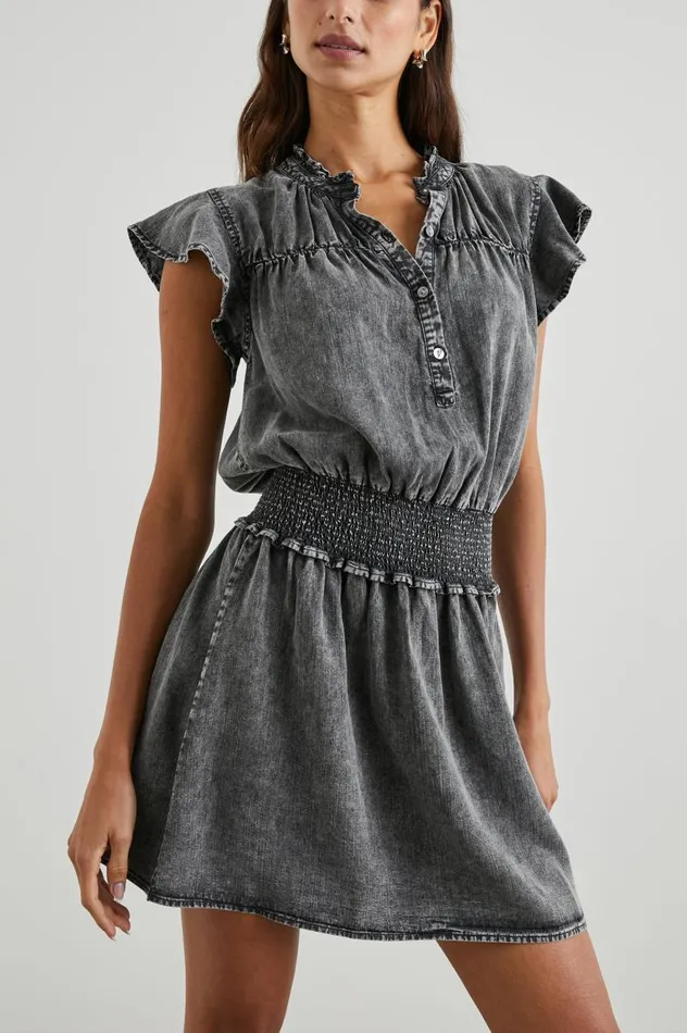Rails Dresses and Rompers Women AMINA DRESS Black Acid Wash