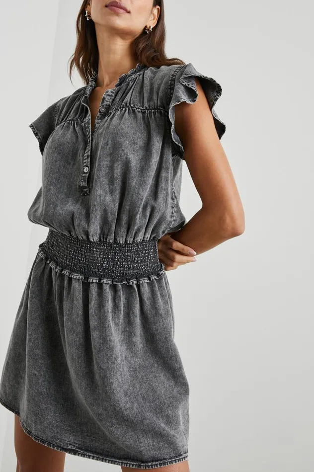 Rails Dresses and Rompers Women AMINA DRESS Black Acid Wash