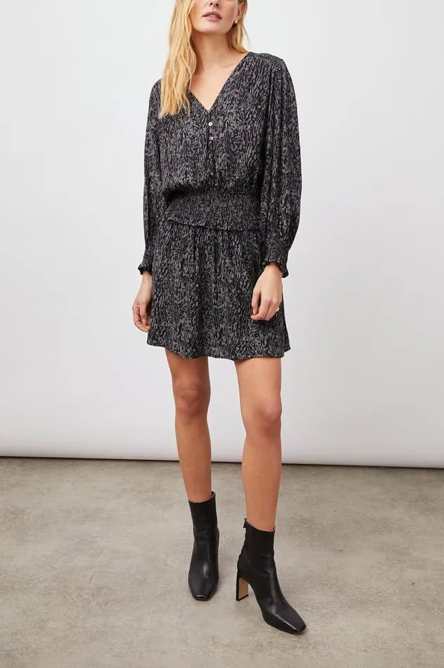 Rails Dresses and Rompers Women ZANA DRESS Charcoal Abstract Animal