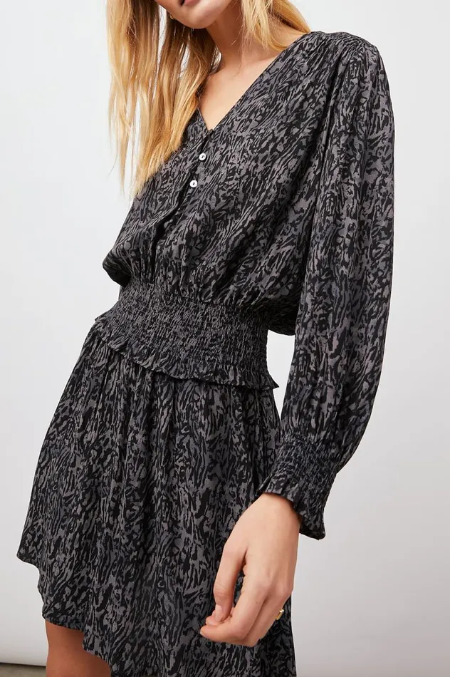 Rails Dresses and Rompers Women ZANA DRESS Charcoal Abstract Animal