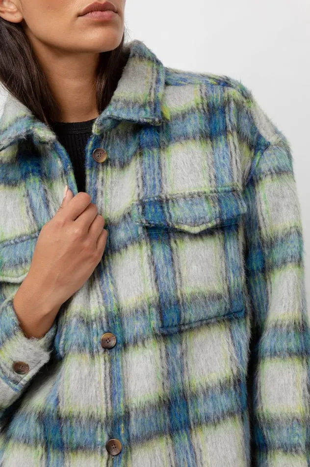 Rails Jackets and Coats Women TURNER SHIRT JACKET Cobalt Lime Smoke