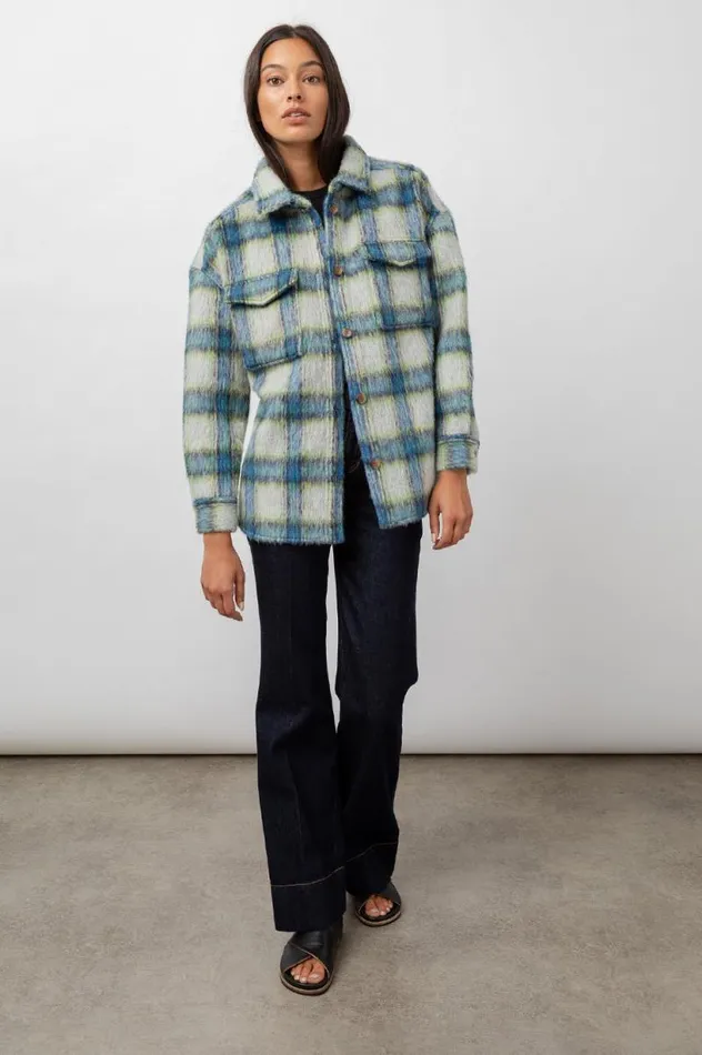 Rails Jackets and Coats Women TURNER SHIRT JACKET Cobalt Lime Smoke