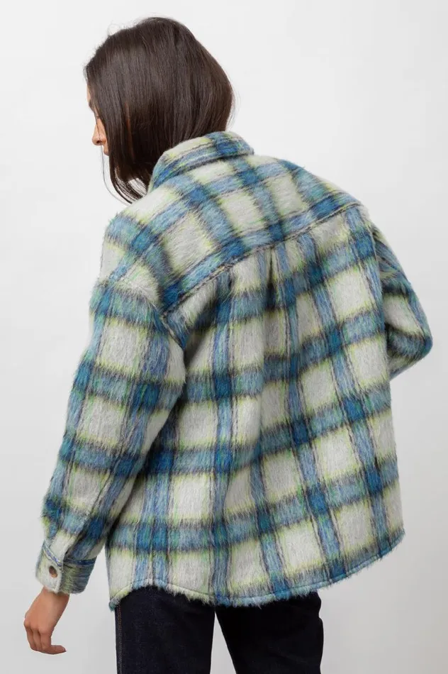 Rails Jackets and Coats Women TURNER SHIRT JACKET Cobalt Lime Smoke