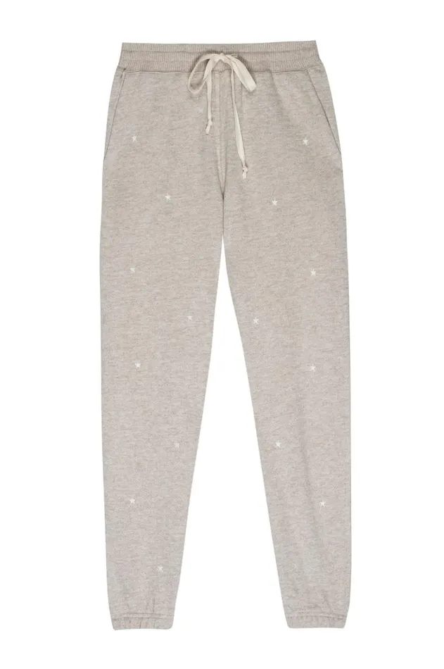 Rails Pants and Shorts Women KINGSTON SWEATPANT Heather Brown Embroidered Stars