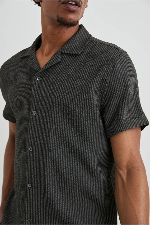 Rails Shirts Men AMALFI SHIRT Charcoal Seersucker