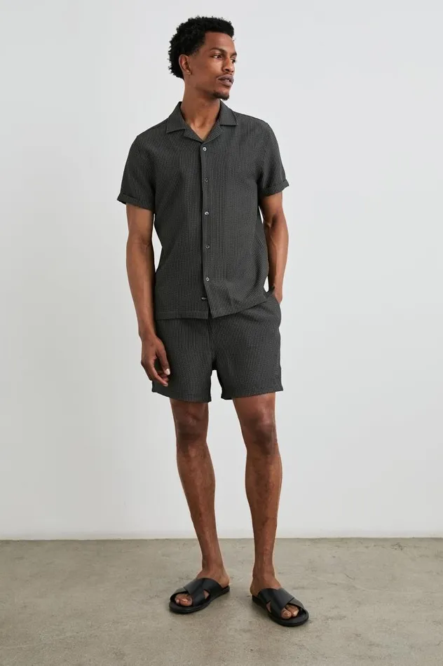 Rails Shirts Men AMALFI SHIRT Charcoal Seersucker