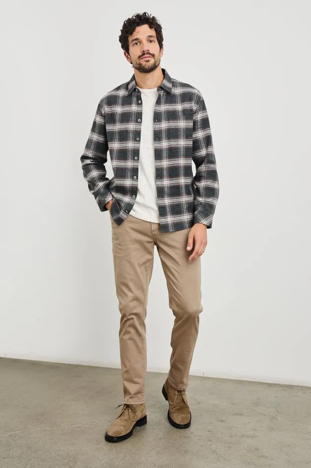 Rails Shirts Men FORREST SHIRT Charcoal Tumeric