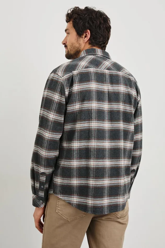 Rails Shirts Men FORREST SHIRT Charcoal Tumeric