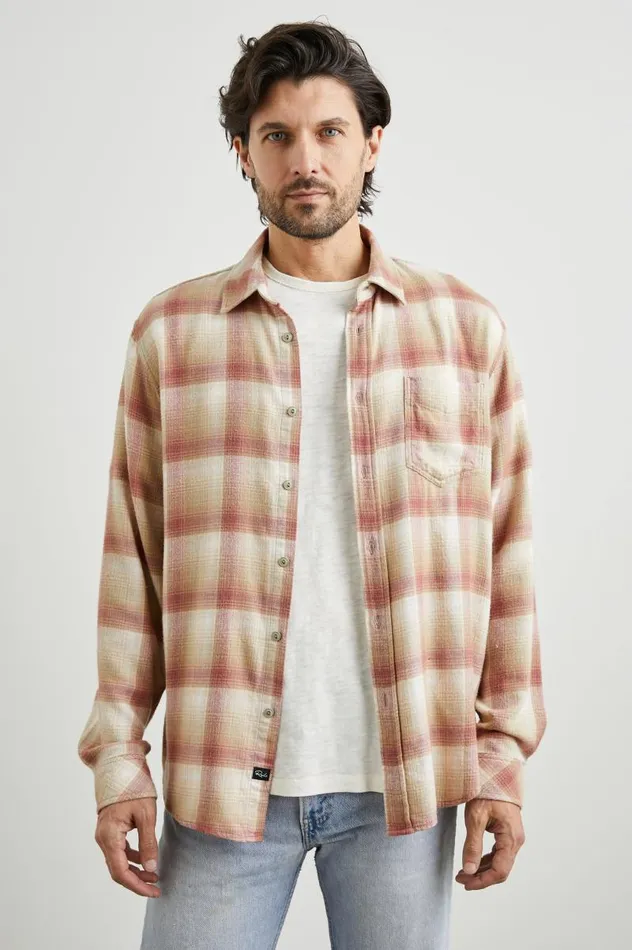 Rails Shirts Men LENNOX SHIRT Cranberry Finch
