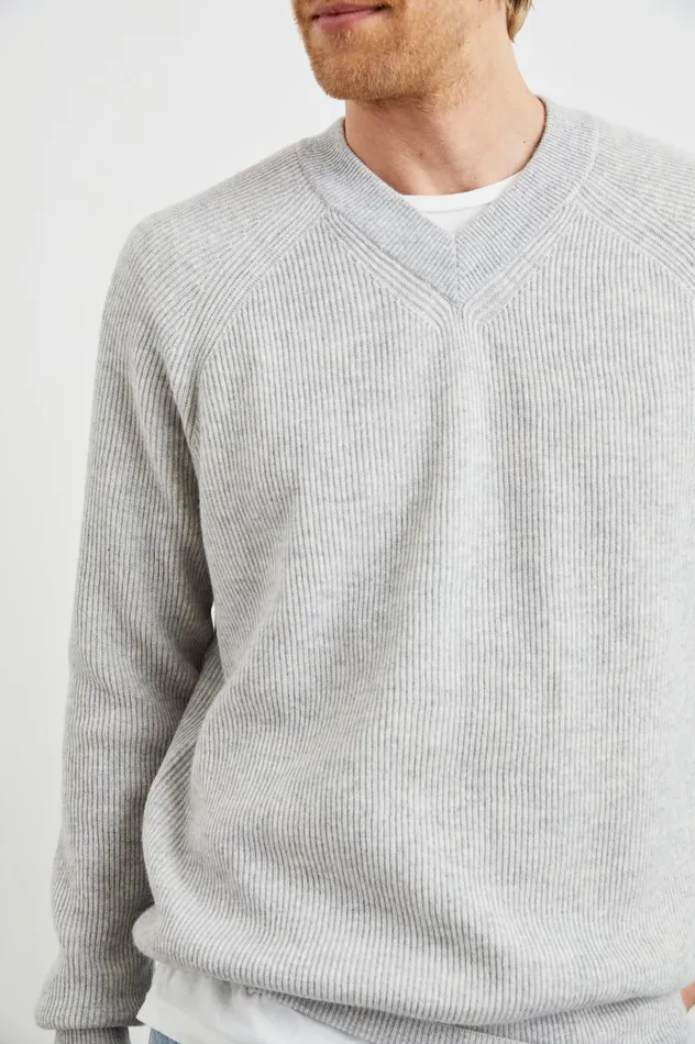 Rails Sweaters Men ANSEL SWEATER Grey Melange