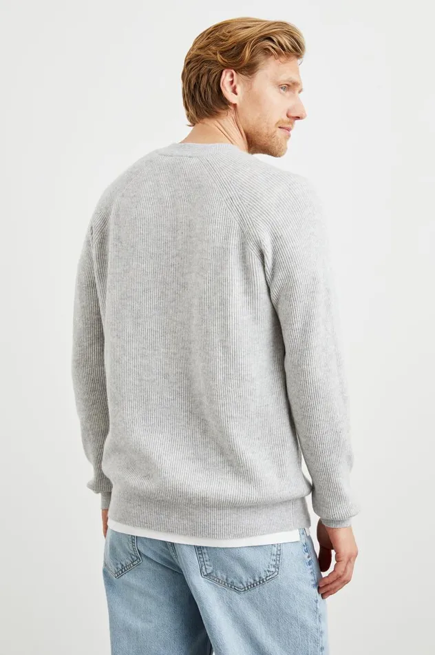 Rails Sweaters Men ANSEL SWEATER Grey Melange